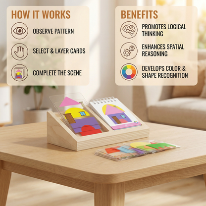 Geometric Colors and Shapes Puzzle Game - Promotes Logical Thinking