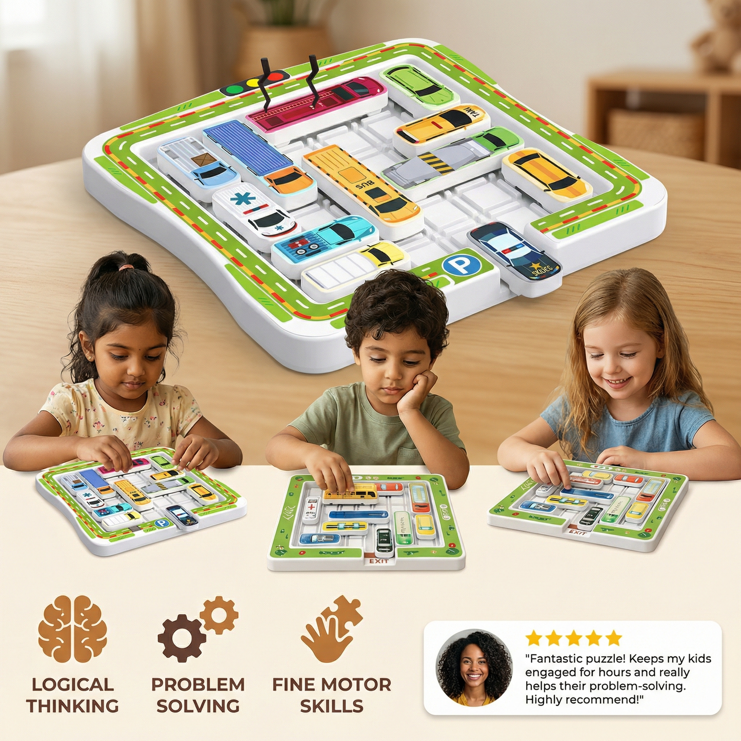 Logical Thinking - Car Parking Lot Puzzle Toy for Children