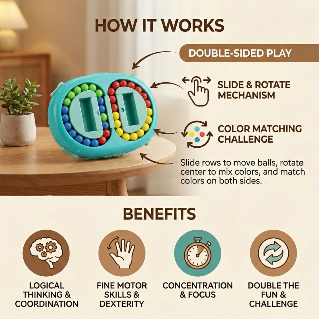 Double-Sided Color Ball Logic Game