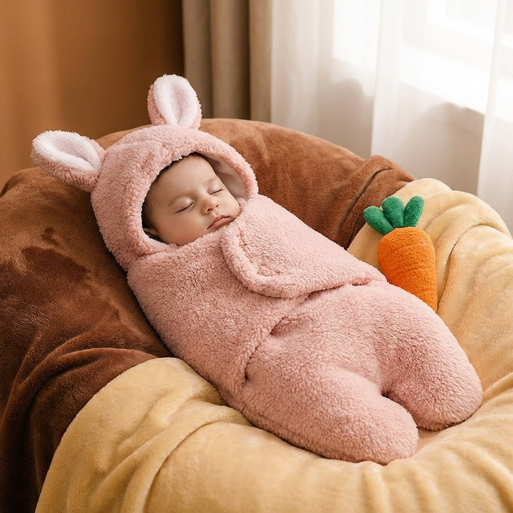 Baby Blanket and Pajamas in a Bear Design