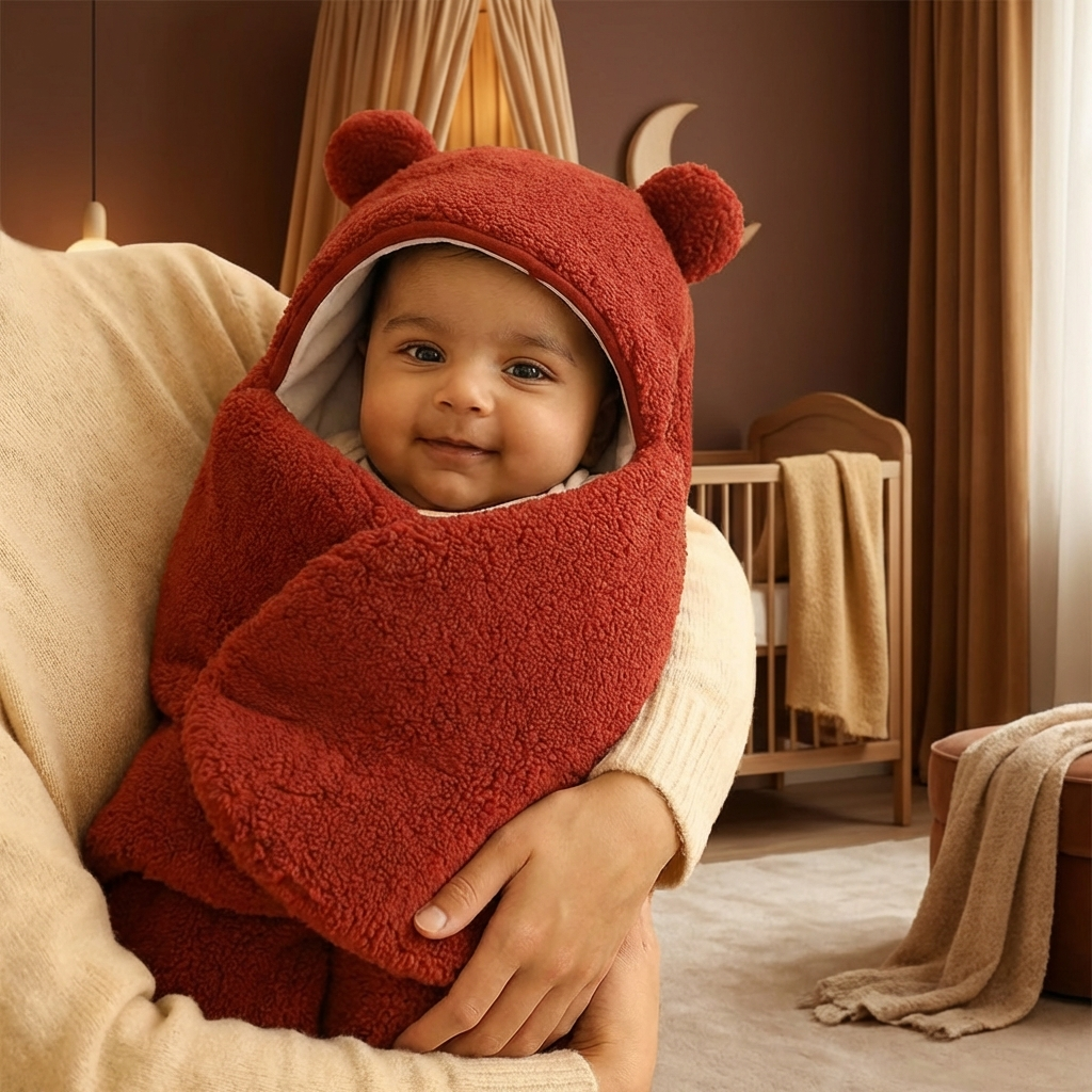 Baby Blanket and Pajamas in a Bear Design