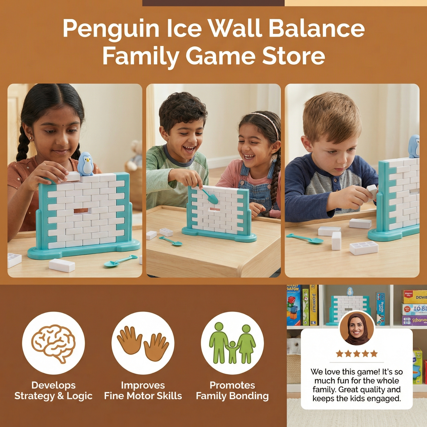 Penguin Ice Wall Balance Family Game