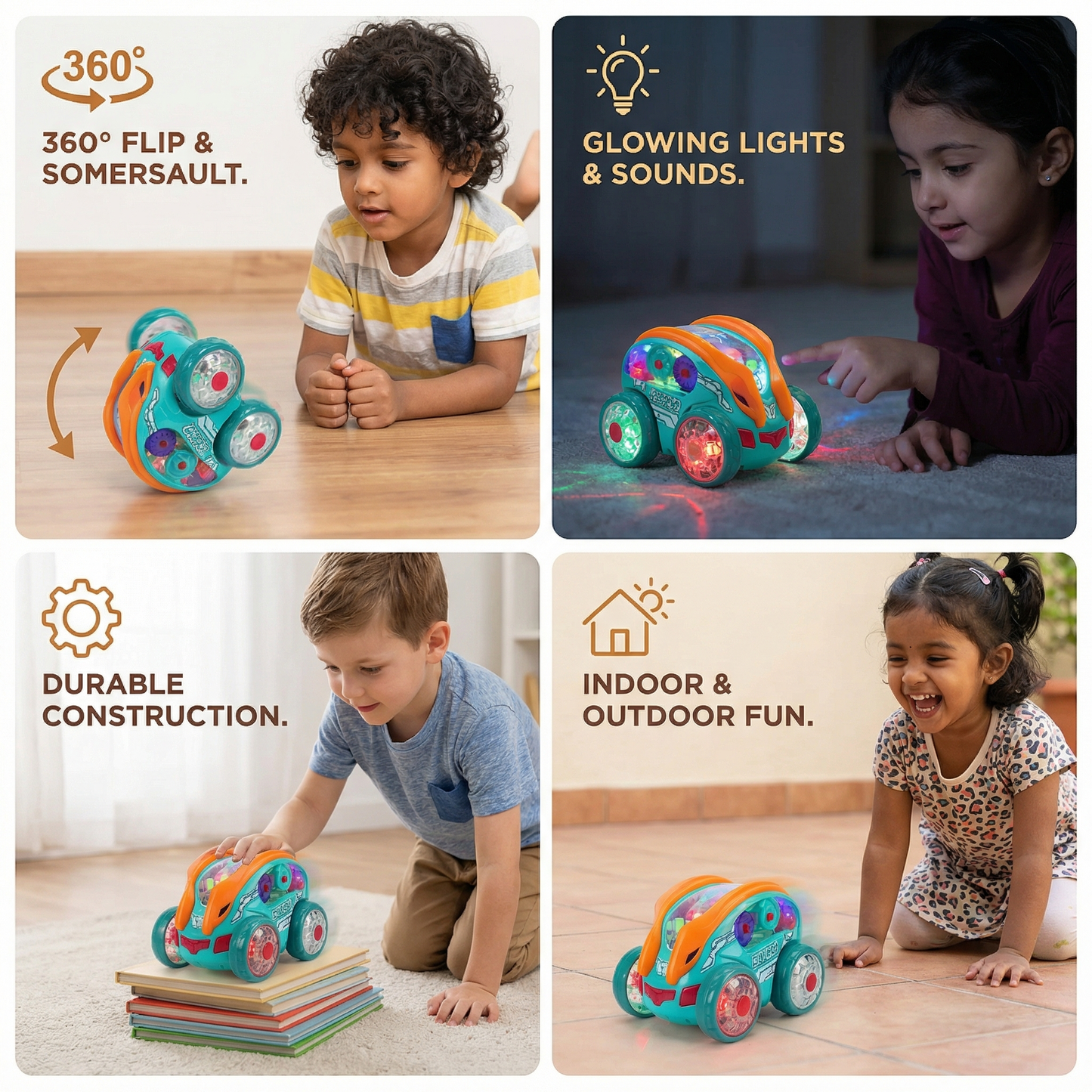 Light-Up Somersault Toy Car