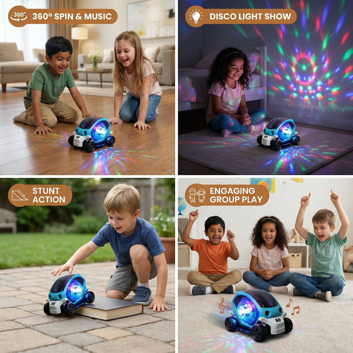 Glowing 360° Music Stunt Car