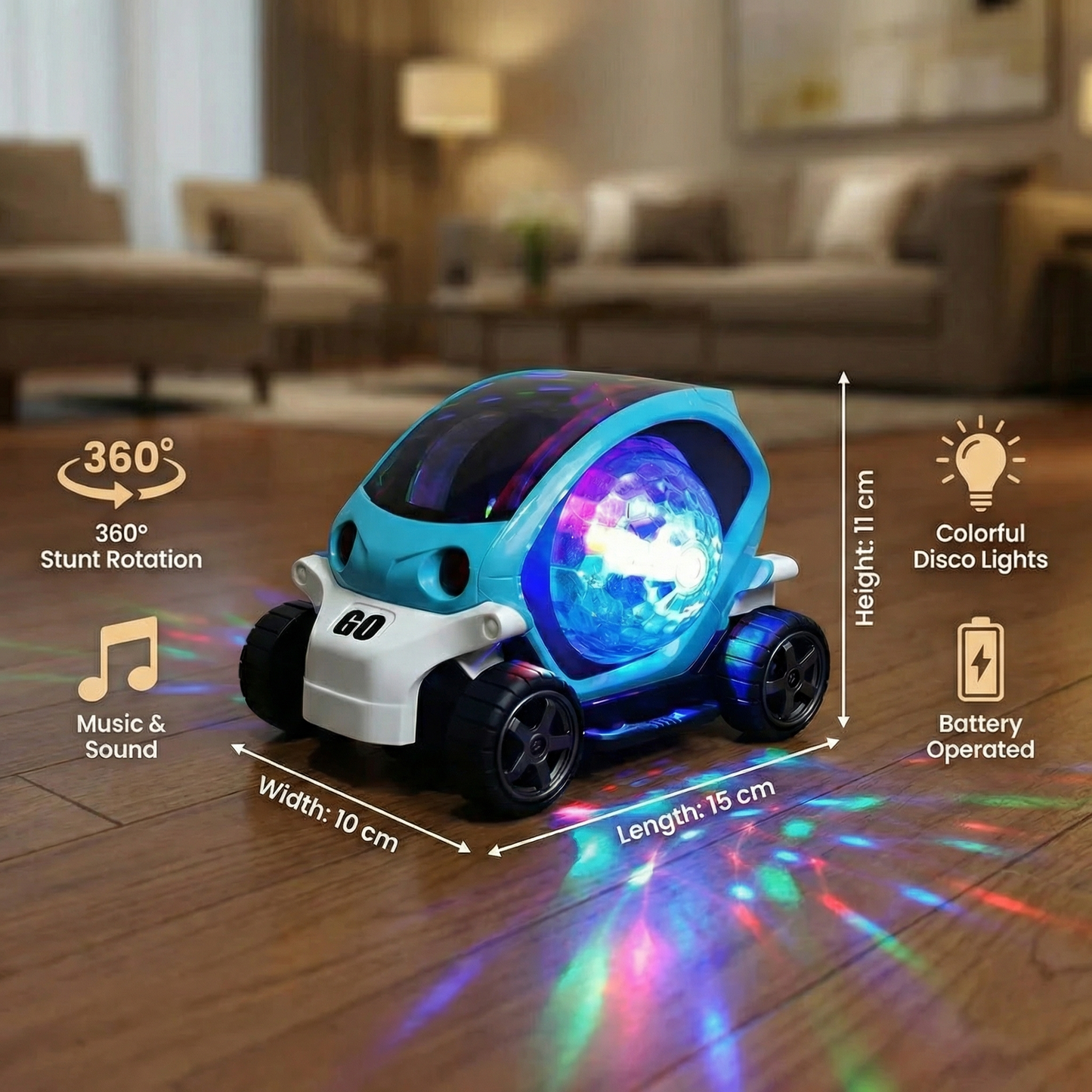 Glowing 360° Music Stunt Car