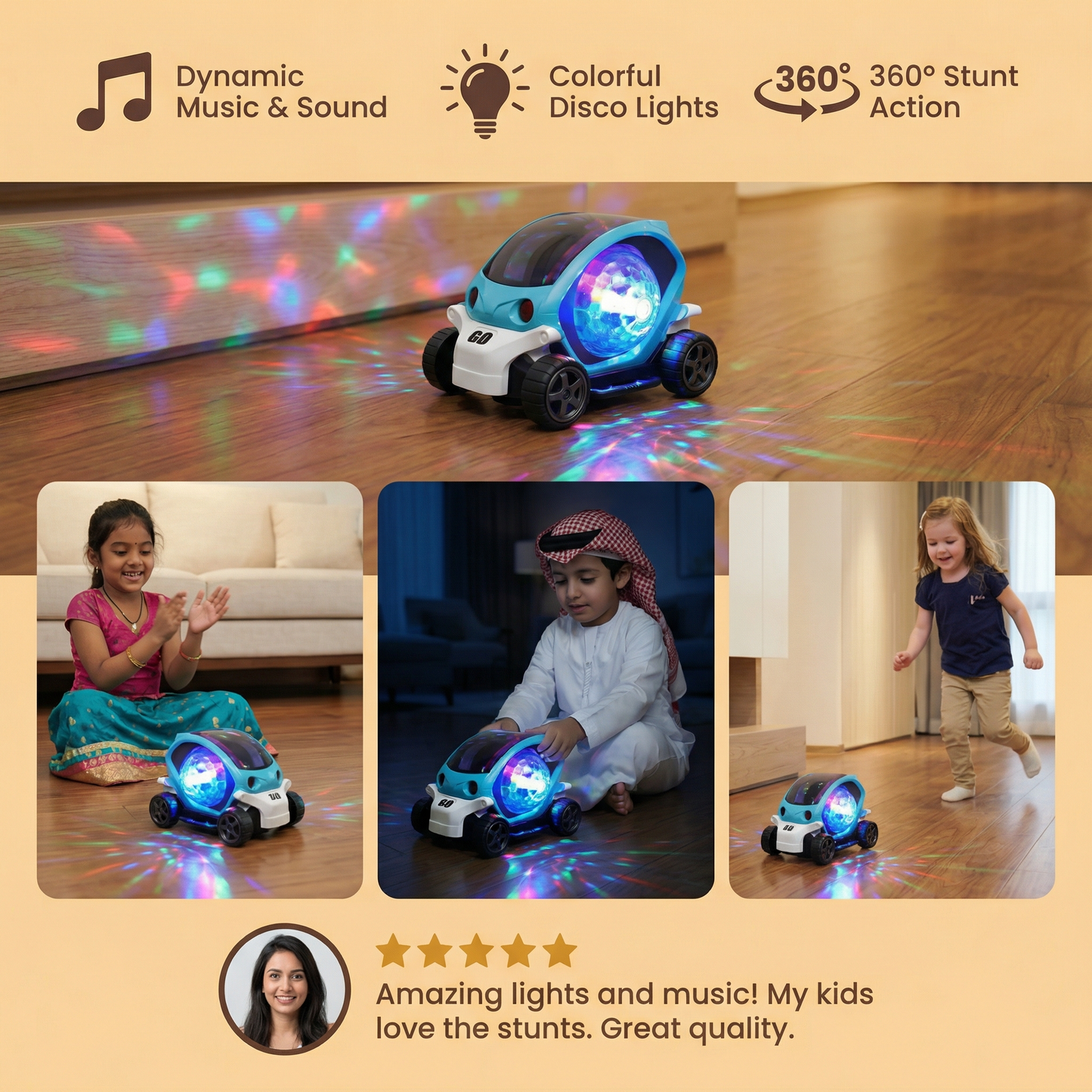 Glowing 360° Music Stunt Car