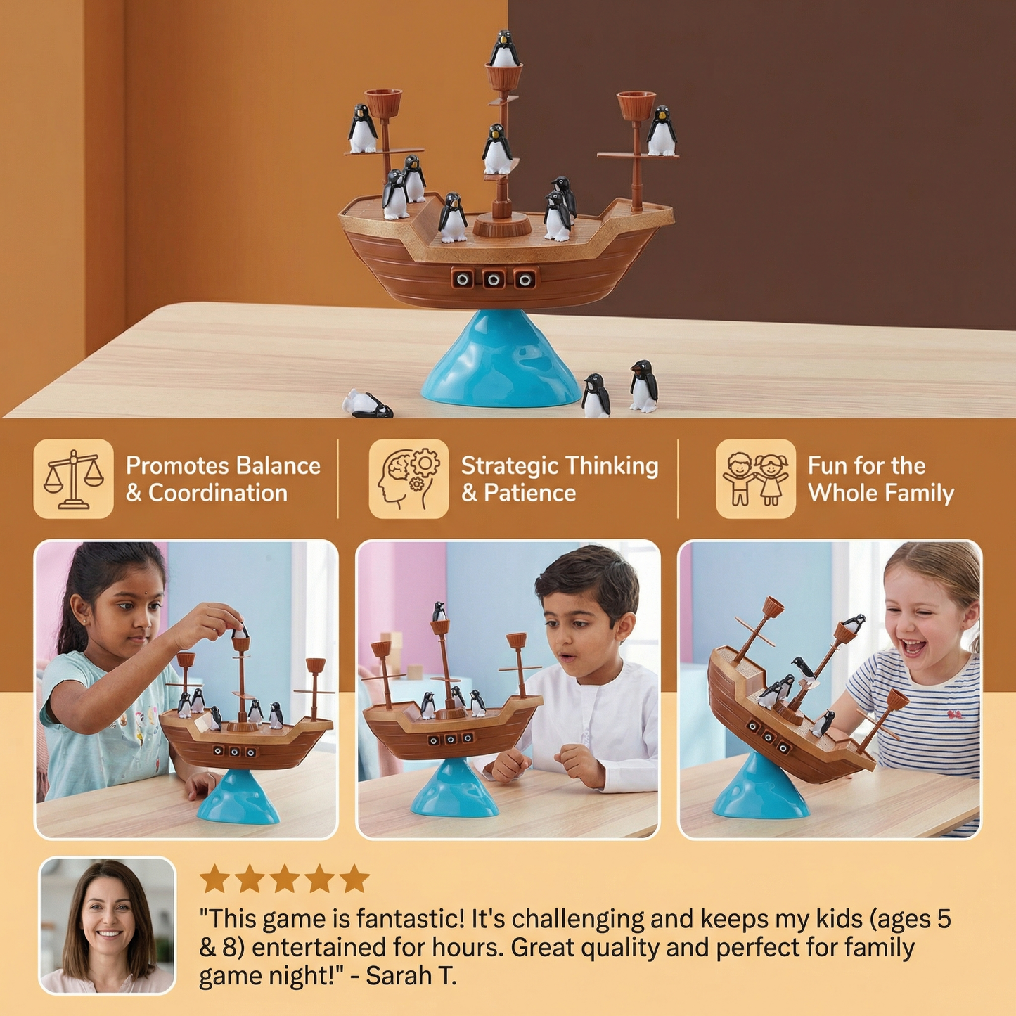 Penguin Pirate Ship Balancing Game