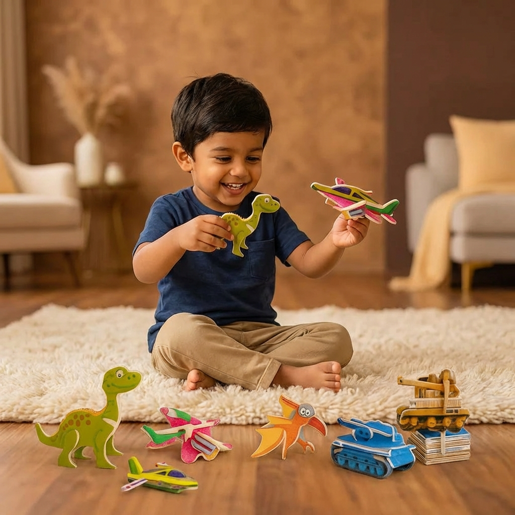 3D Cartoon Puzzle Set for Kids