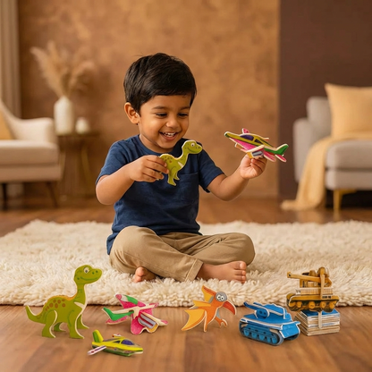 3D Cartoon Puzzle Set for Kids