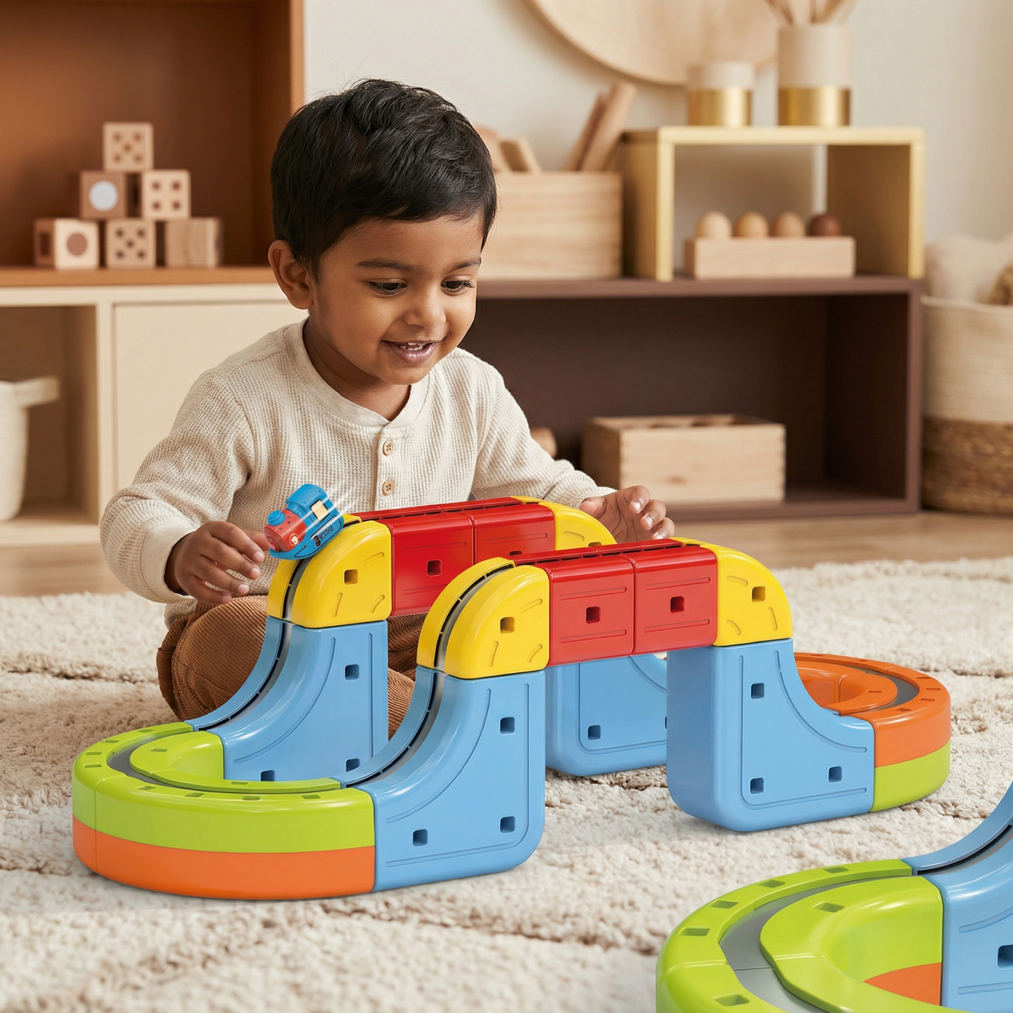Magnetic Cube Tracks Train Children's Toy