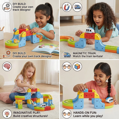 Magnetic Cube Tracks Train Children's Toy