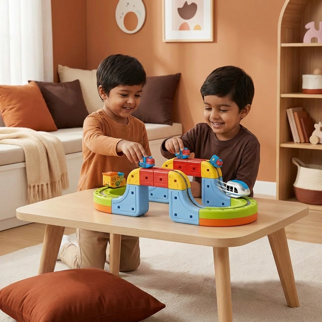 Magnetic Cube Tracks Train Children's Toy