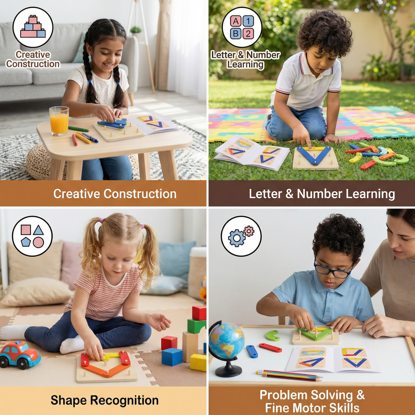 Creative Letters Numbers and Shapes Learning Board