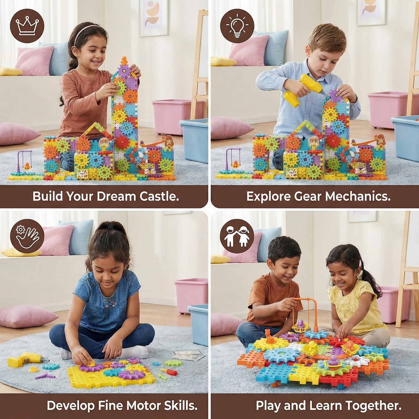 Montessori 3D Gear and Puzzle Pieces