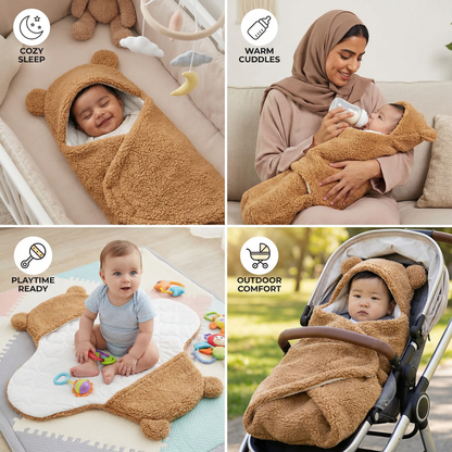 Baby Blanket and Pajamas in a Bear Design