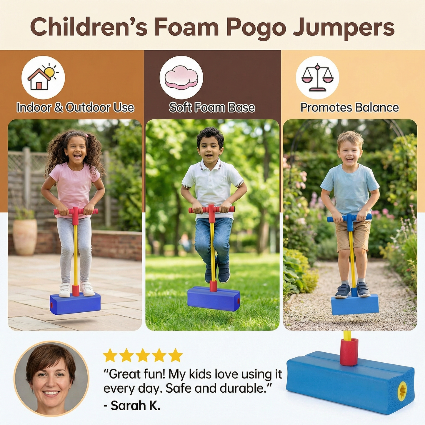 Children's Foam Pogo Jumpers – Jumping Toy for Indoors & Outdoors