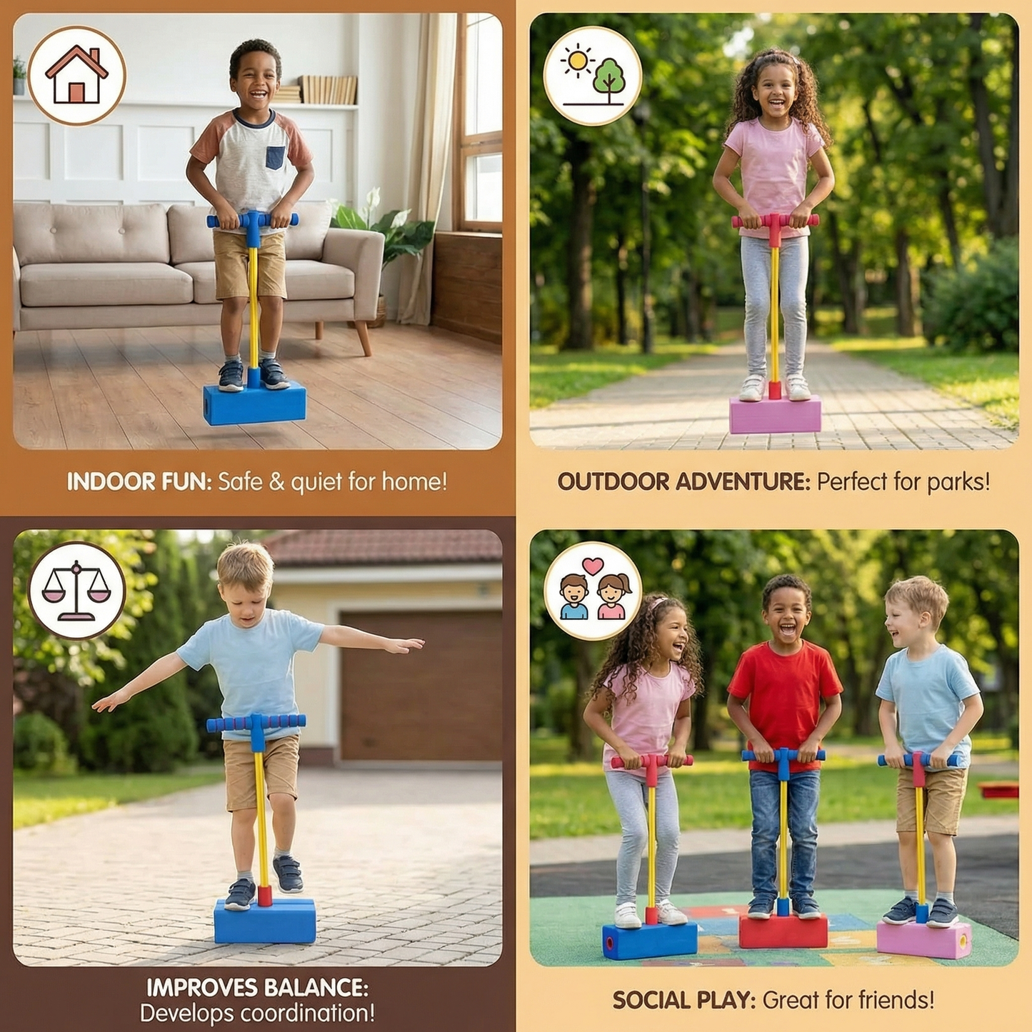 Children's Foam Pogo Jumpers – Jumping Toy for Indoors & Outdoors