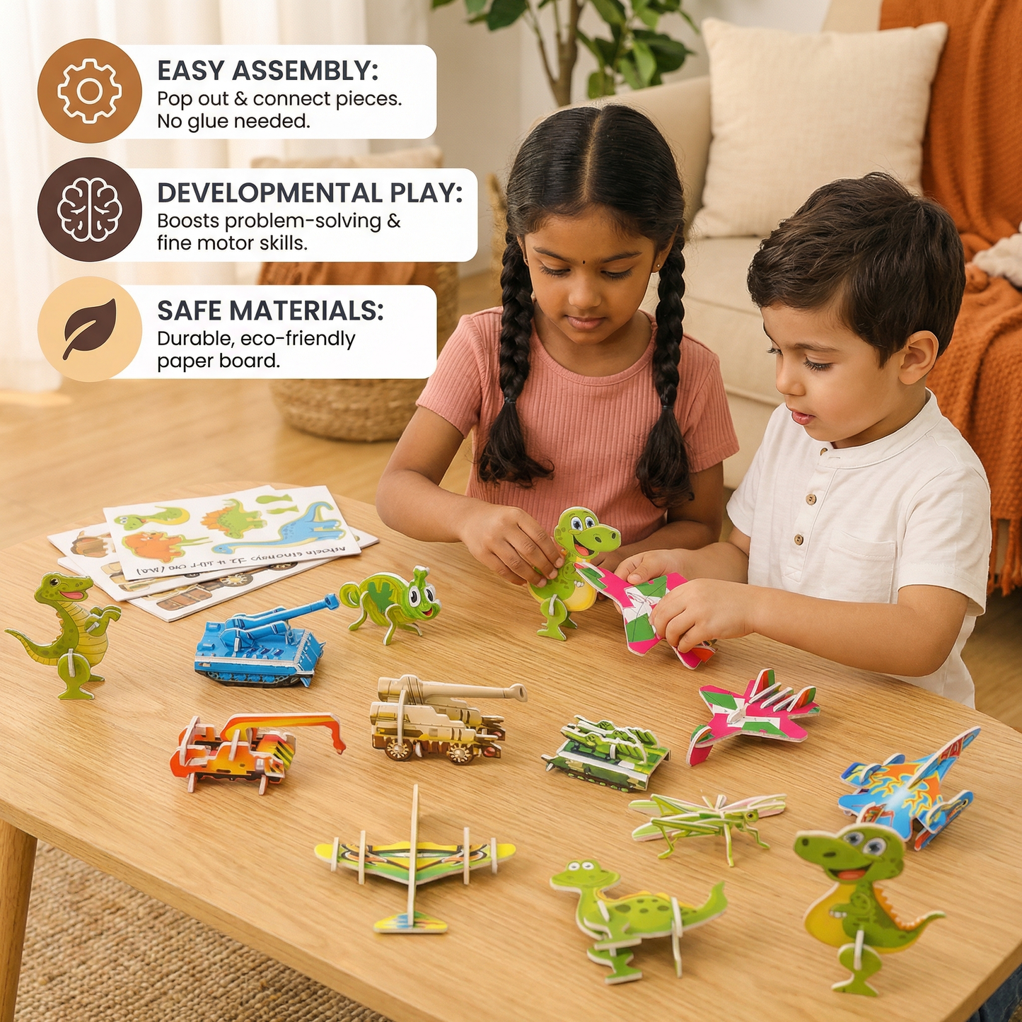 3D Cartoon Puzzle Set for Kids