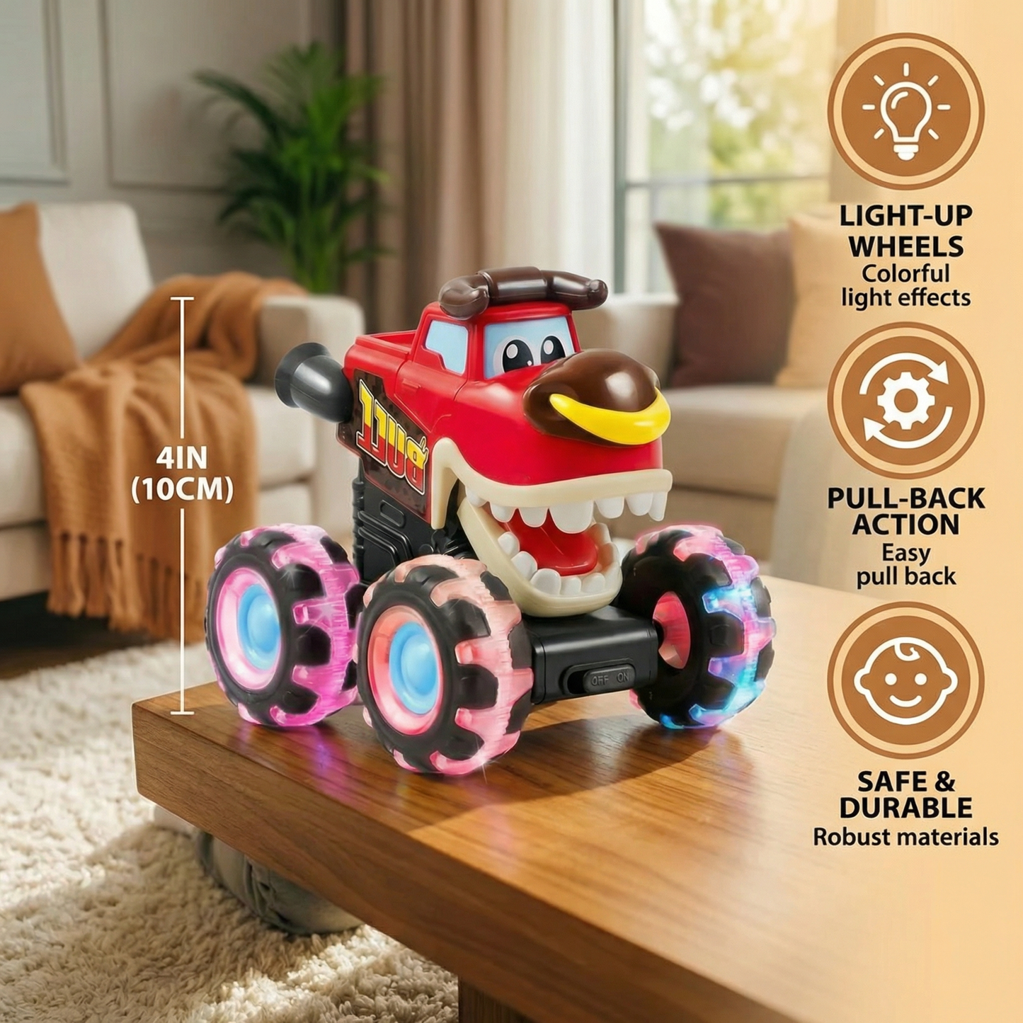 Light-Up Monster Truck Toy Cars