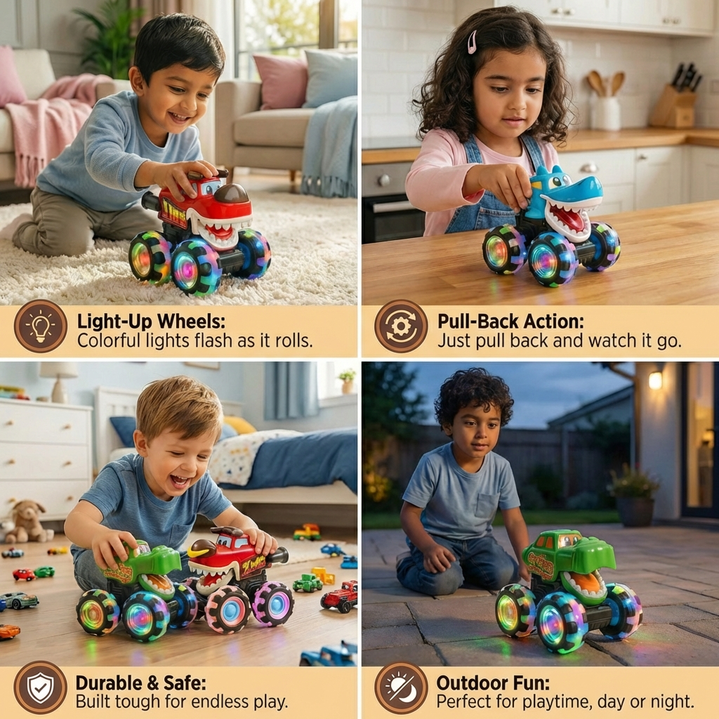 Light-Up Monster Truck Toy Cars