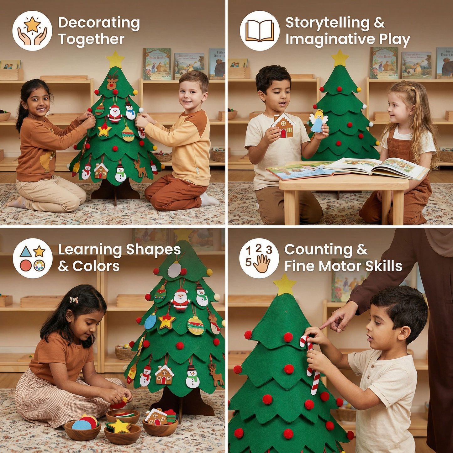 Montessori 3D Felt Christmas Tree