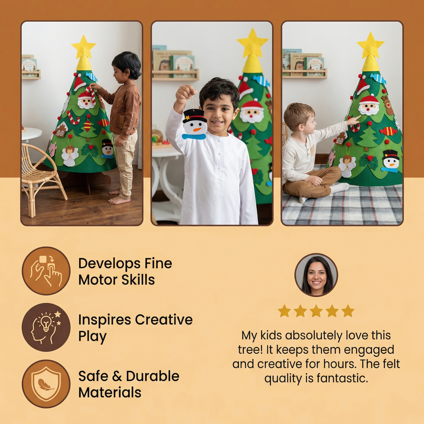 Montessori 3D Felt Christmas Tree