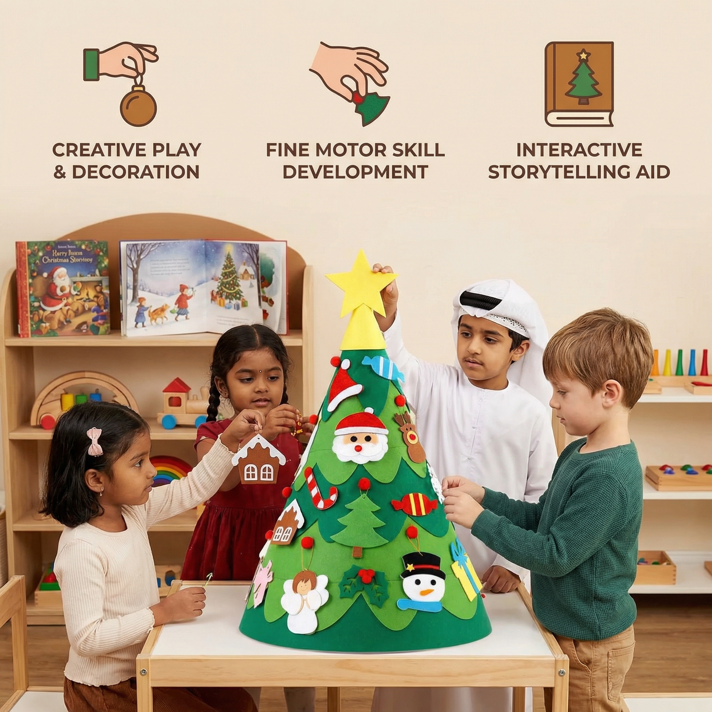 Montessori 3D Felt Christmas Tree