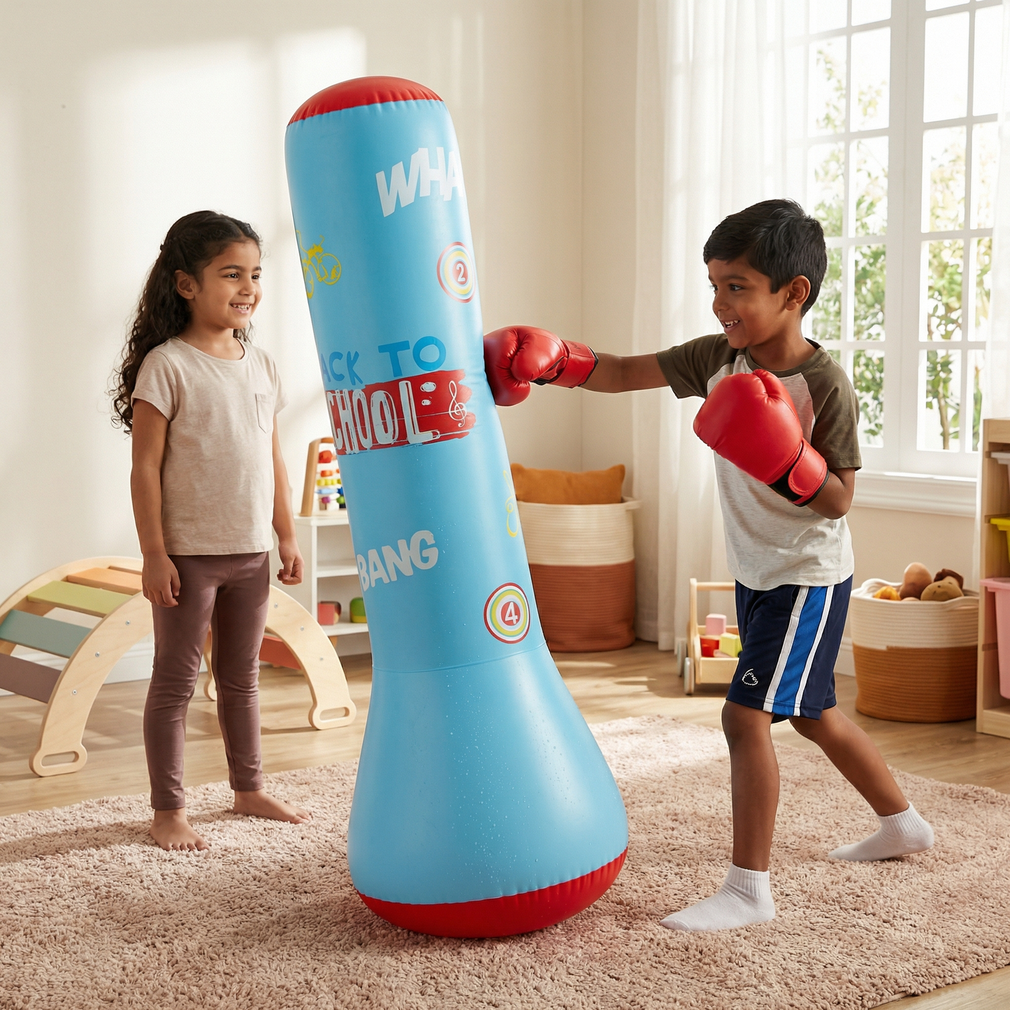 Inflatable children's punching bag with water filling