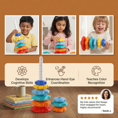 Rainbow Spinning and Color Tower Toy