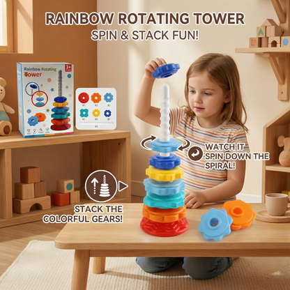 Rainbow Spinning and Color Tower Toy