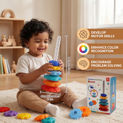 Rainbow Spinning and Color Tower Toy