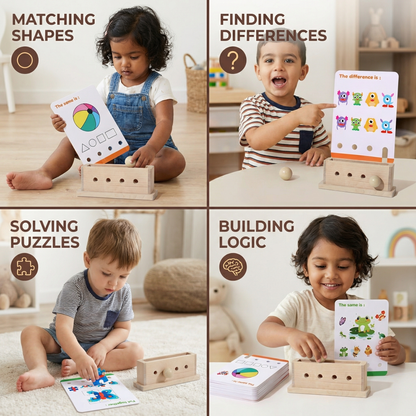 Wooden Logic Decoding Learning Game for Kids - Promoting Early Skills