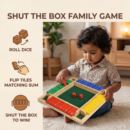 Shut The Box Family Folding Game – 4 Player Set