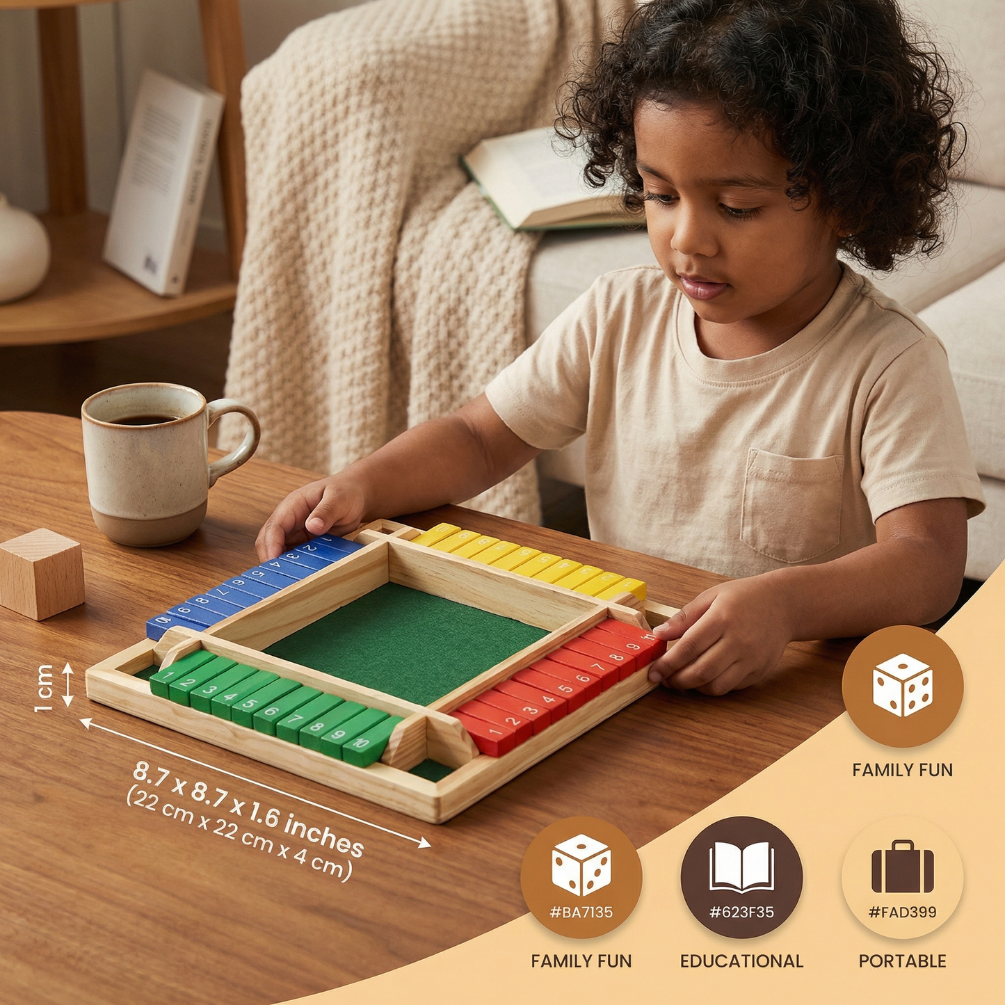 Shut The Box Family Folding Game – 4 Player Set