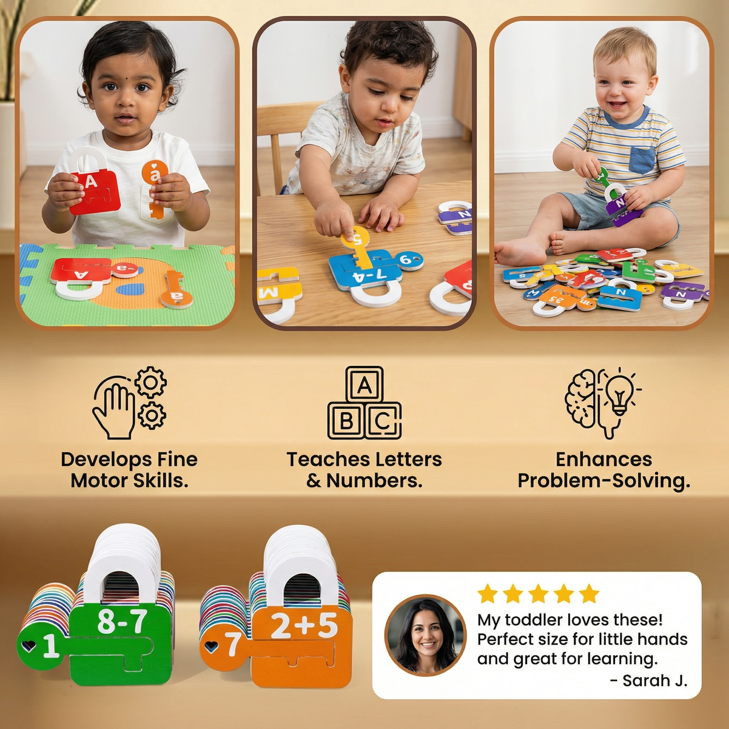 Letters and Math Locks and Keys Learning Game