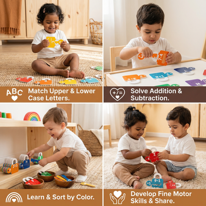 Letters and Math Locks and Keys Learning Game