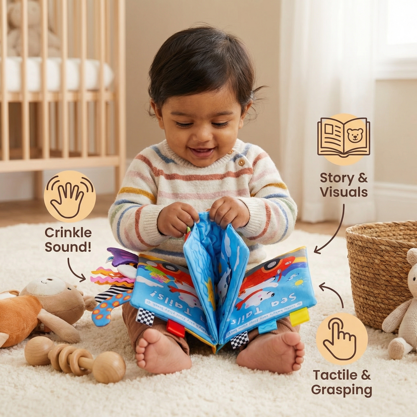 Sensory Crinkle Story Book for Toddlers