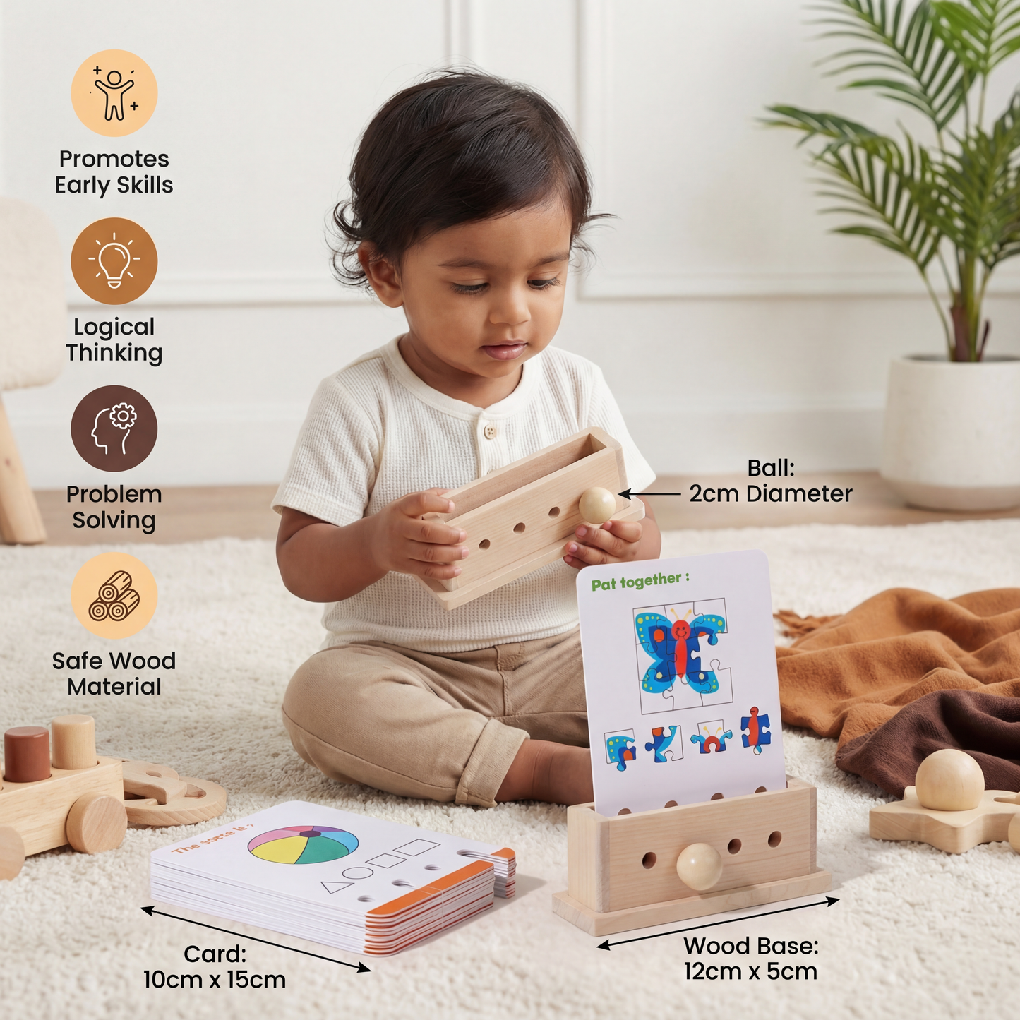 Wooden Logic Decoding Learning Game for Kids - Promoting Early Skills