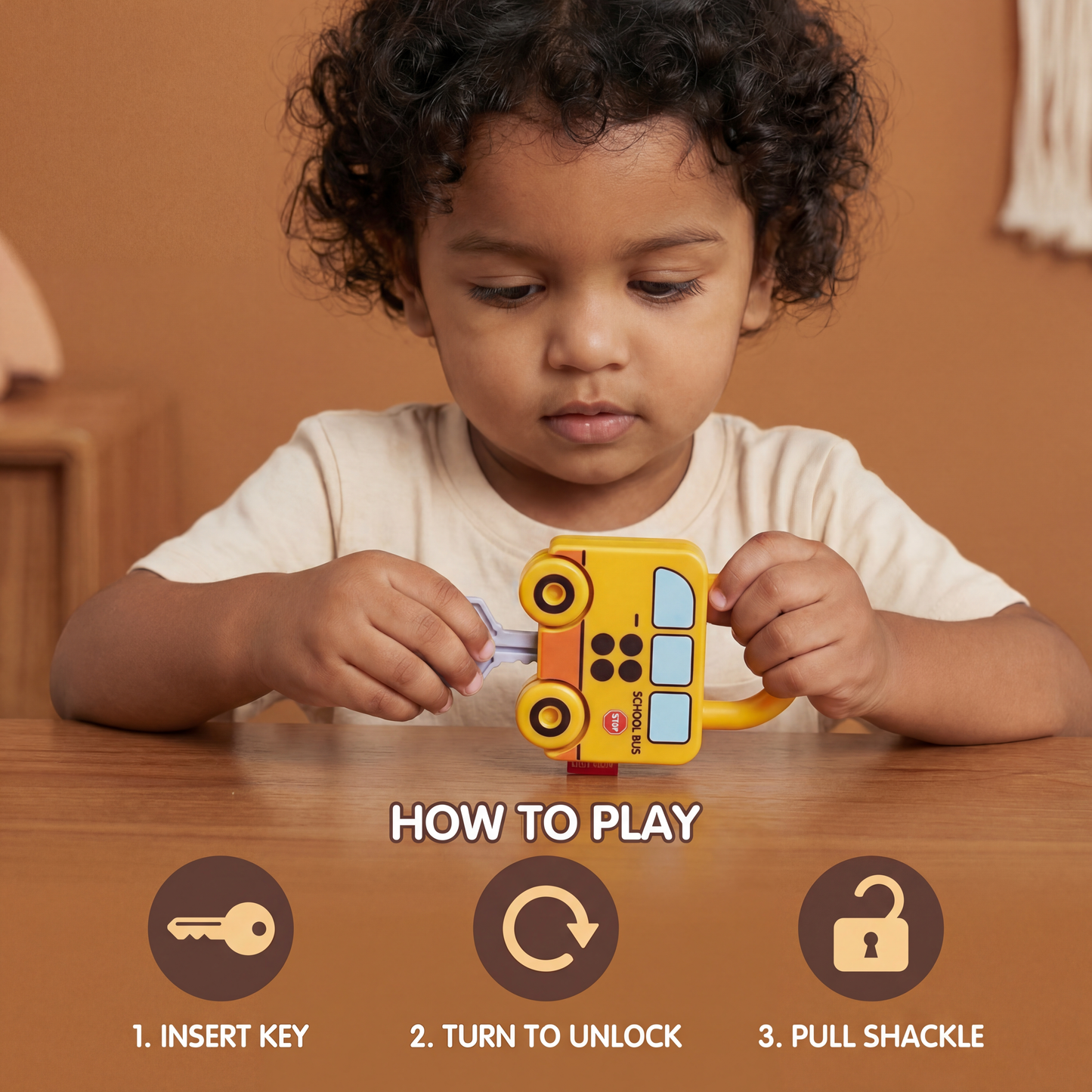 Montessori Key & Lock - Patterns and Colors Toy