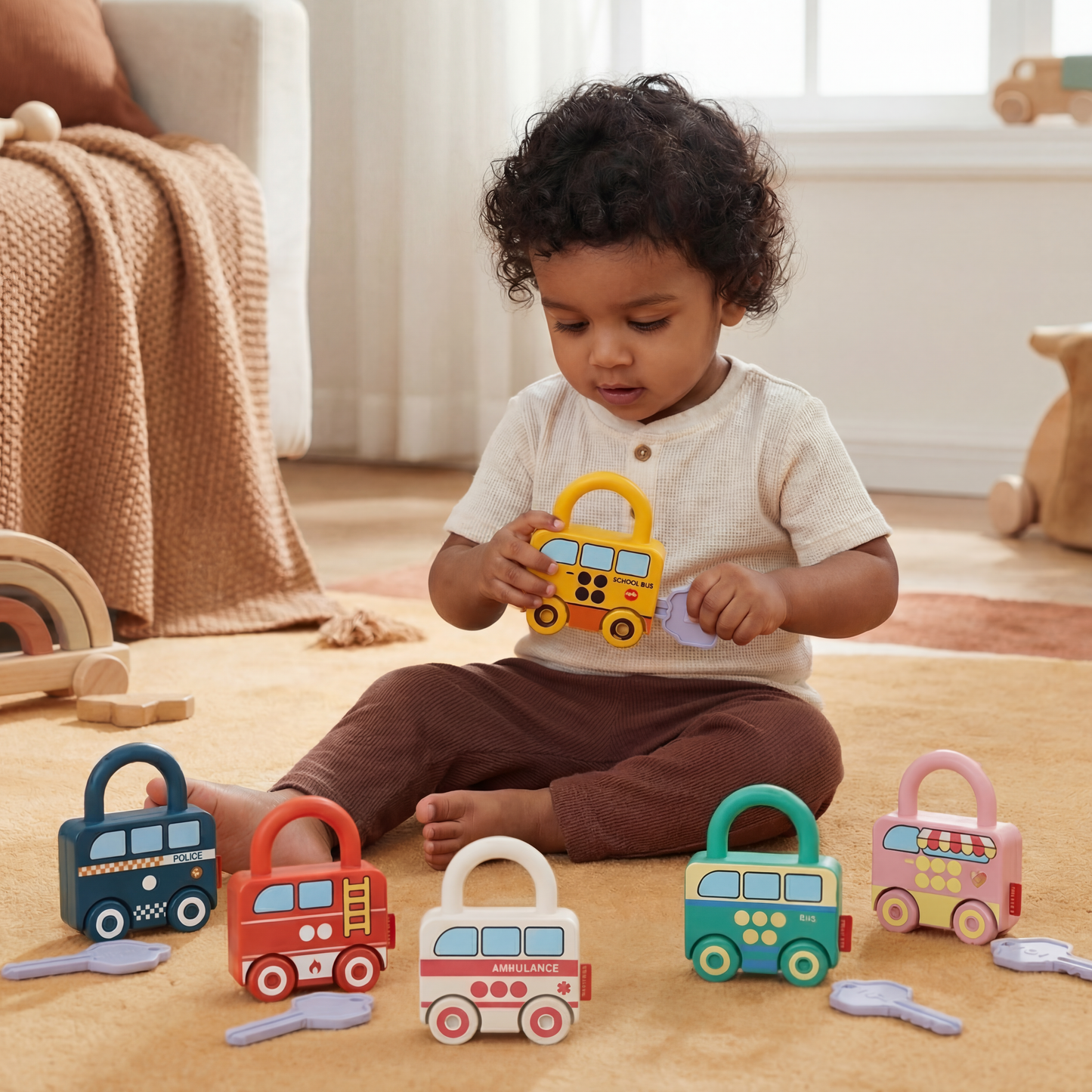 Montessori Key & Lock - Patterns and Colors Toy