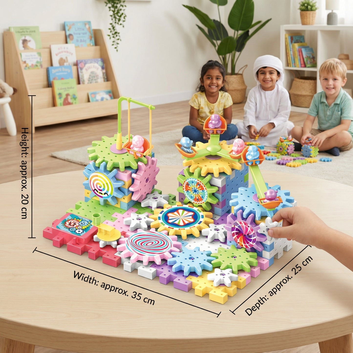 Rotating Montessori Gear Building Block Toy