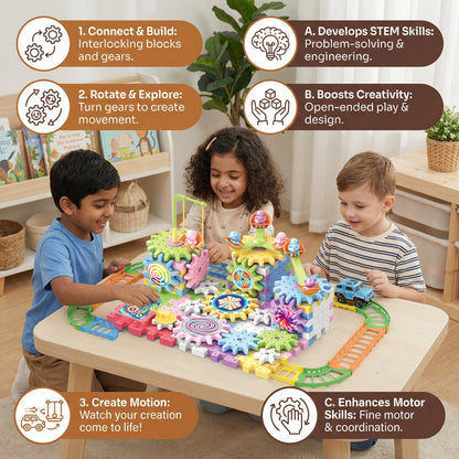 Rotating Montessori Gear Building Block Toy