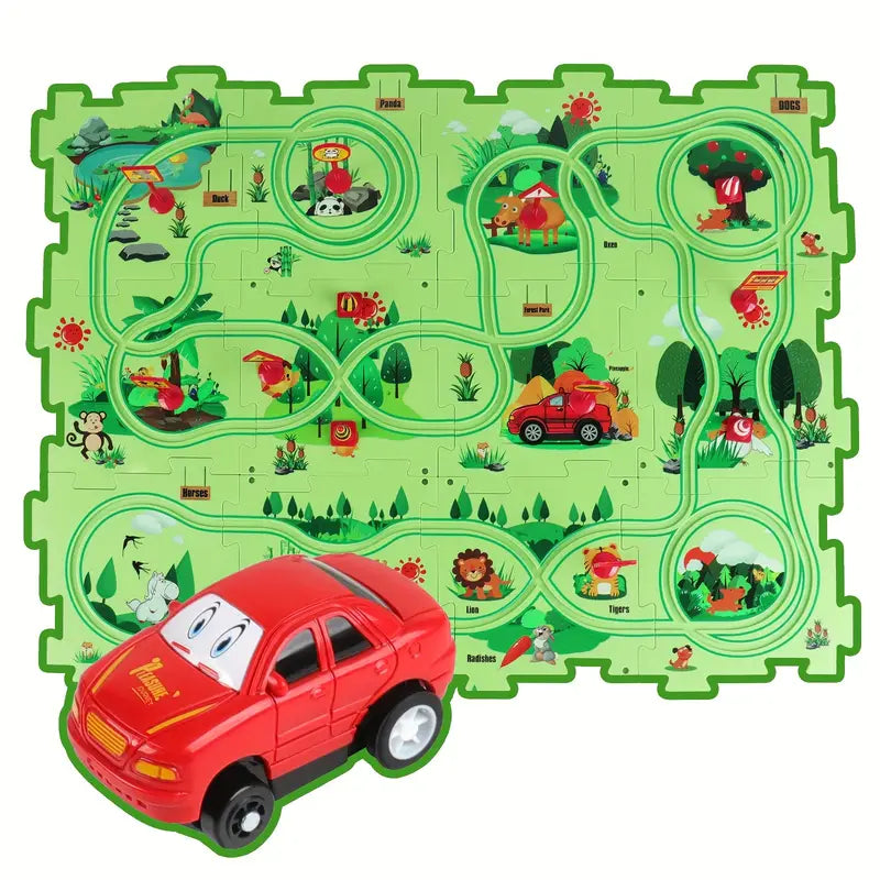 Puzzle Track Building Race