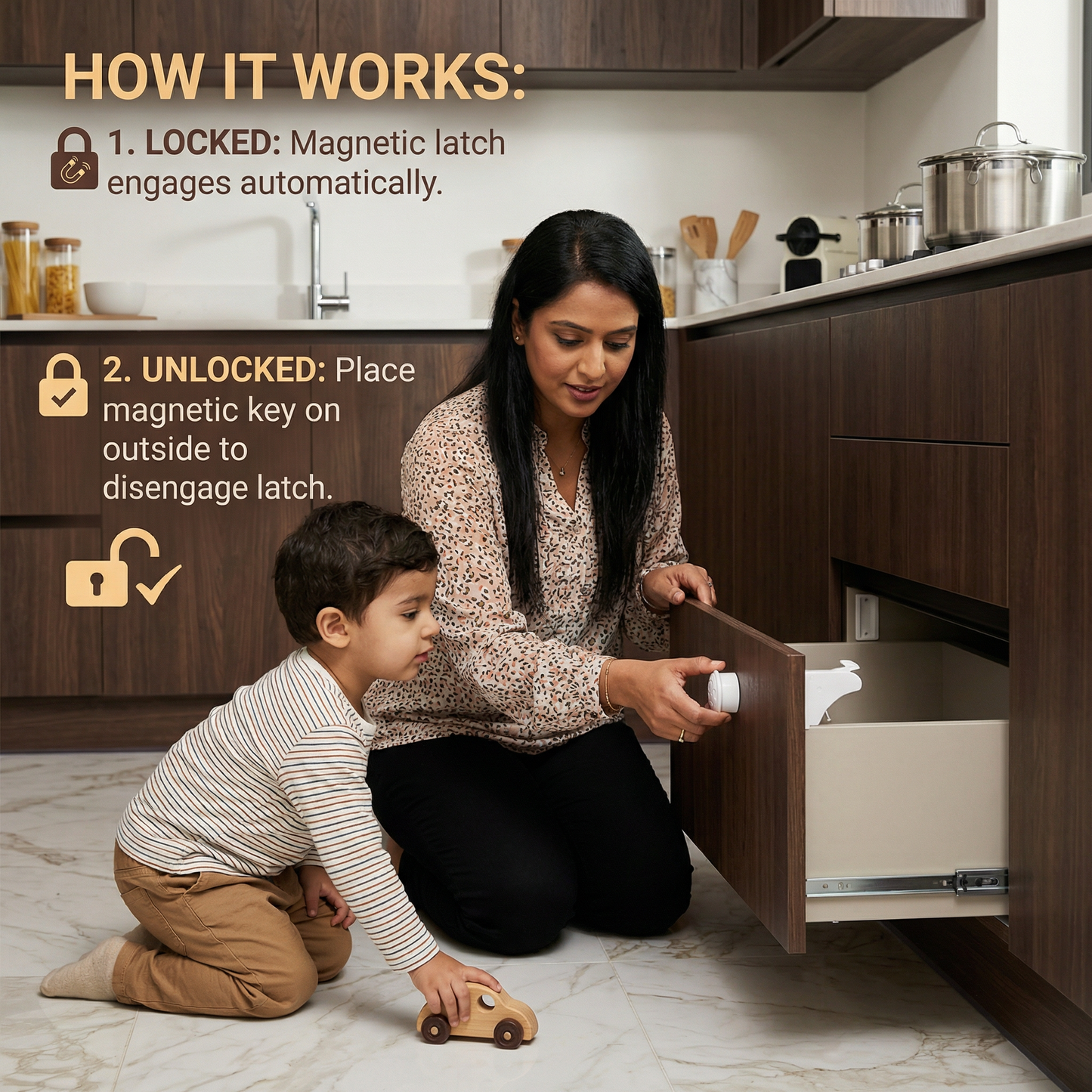 Magnetic Child Safety Cabinet and Door Set