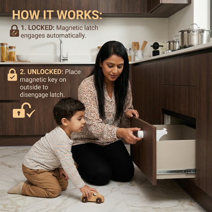 Magnetic Child Safety Cabinet and Door Set