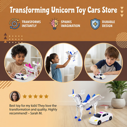 Transforming Unicorn Toy Cars