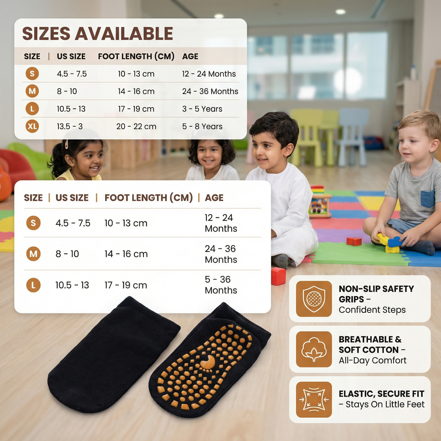Safe Non-Slip Socks Shoes for Children