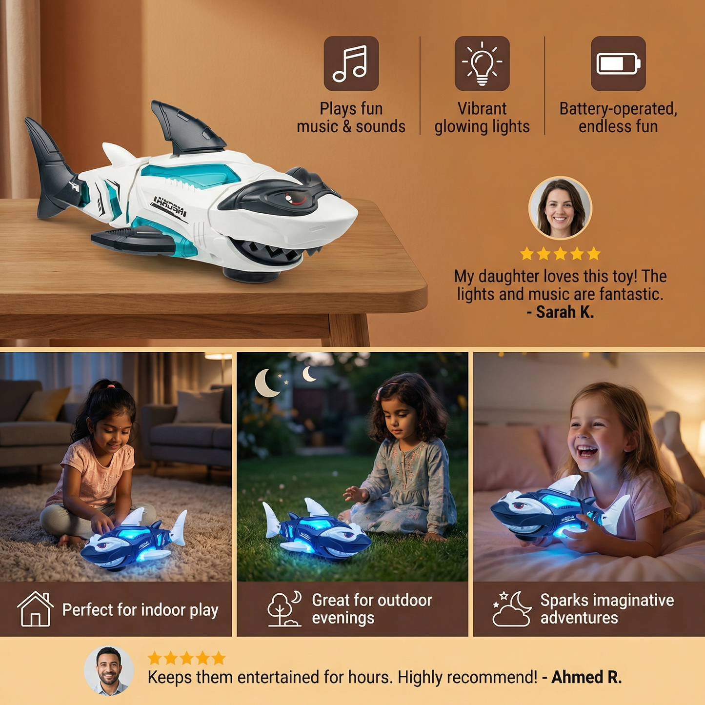 Glowing Musical Shark Children’s Toy