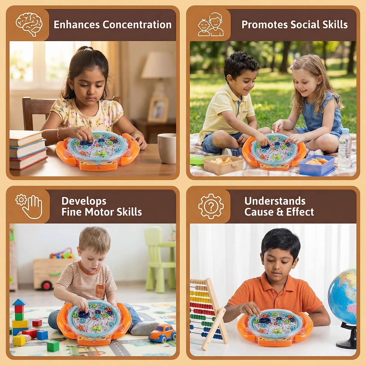 3D Ball Maze Wheel – Skill and Learning Game