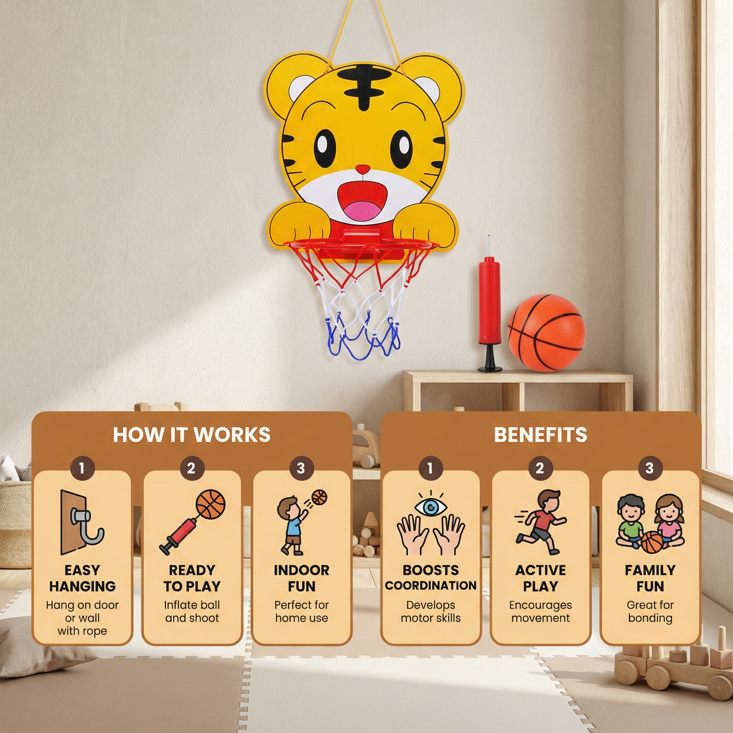 Cute Animal Basketball Set for Kids